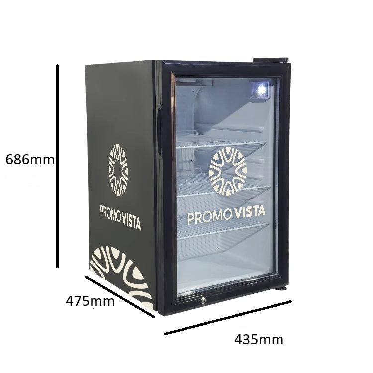 Merkkoeler voor op het aanrecht - Aanpasbare displaykoelkast (435x475x686 mm), inhoud 68 liter - DCC68