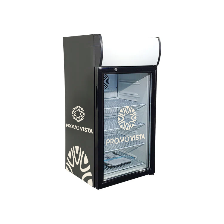 Merkkoeler voor op het aanrecht – Aanpasbare displaykoelkast (460x464x928 mm), capaciteit 80L