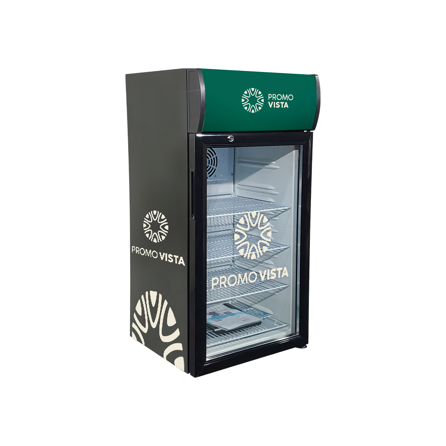 Merkkoeler voor op het aanrecht – Aanpasbare displaykoelkast (460x464x928 mm), capaciteit 80L