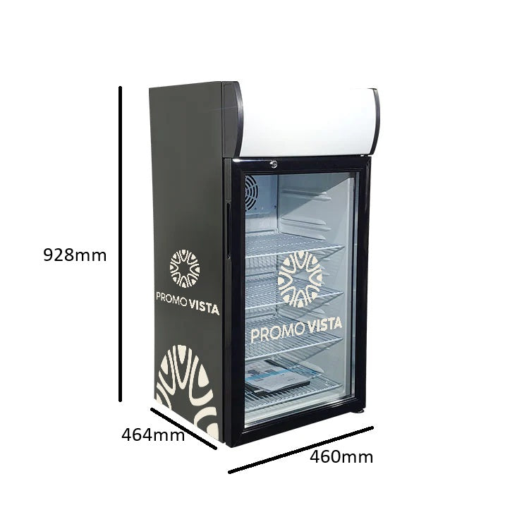Branded Counter Top Cooler – Customizable Display Fridge (460x464x928 mm), Capacity 80L