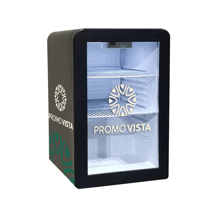 Merkkoeler voor op het aanrecht – Aanpasbare displaykoelkast (447x467x680 mm), inhoud 68 liter