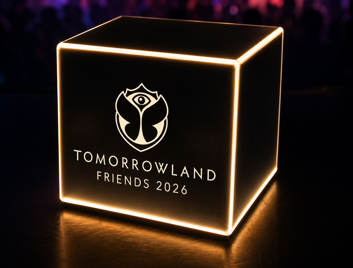 QUOTE: Tomorrowland Led Cube 40*40*40cm 2 Sides Logo Sample