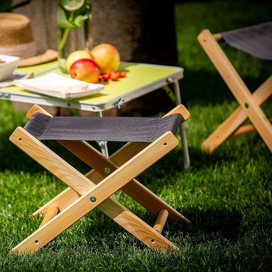 Custom Printed Wooden Folding Stool – Portable & Durable