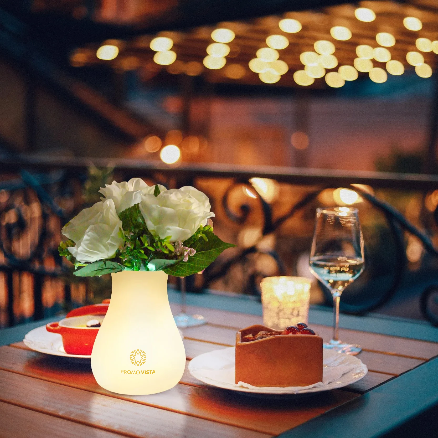 Aanpasbare LED-eettafellamp en bloempotlamp
