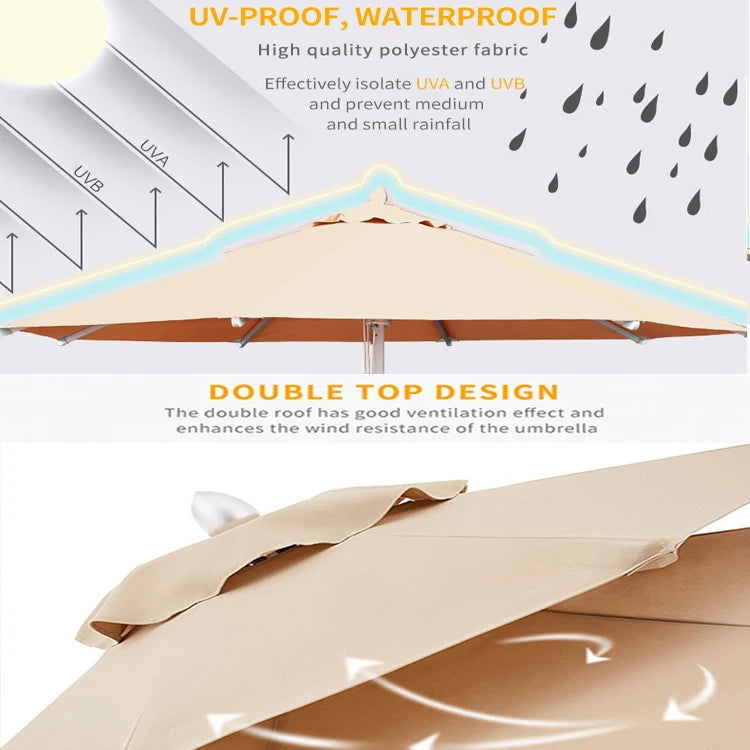 Luxe rechte parasol – op maat gemaakt en waterdicht