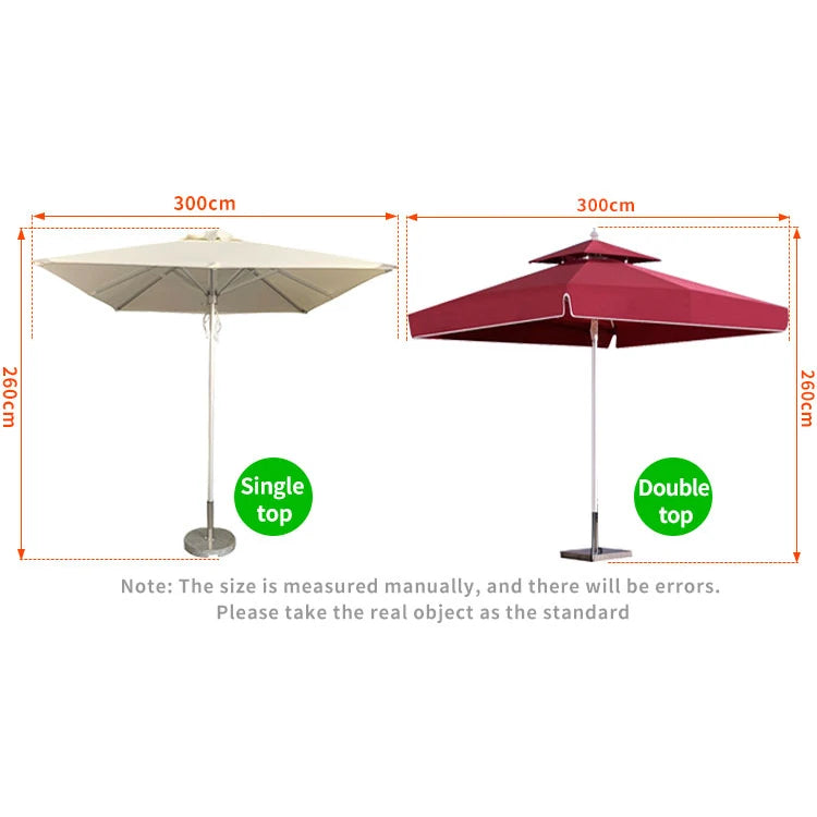 Luxe rechte parasol – op maat gemaakt en waterdicht