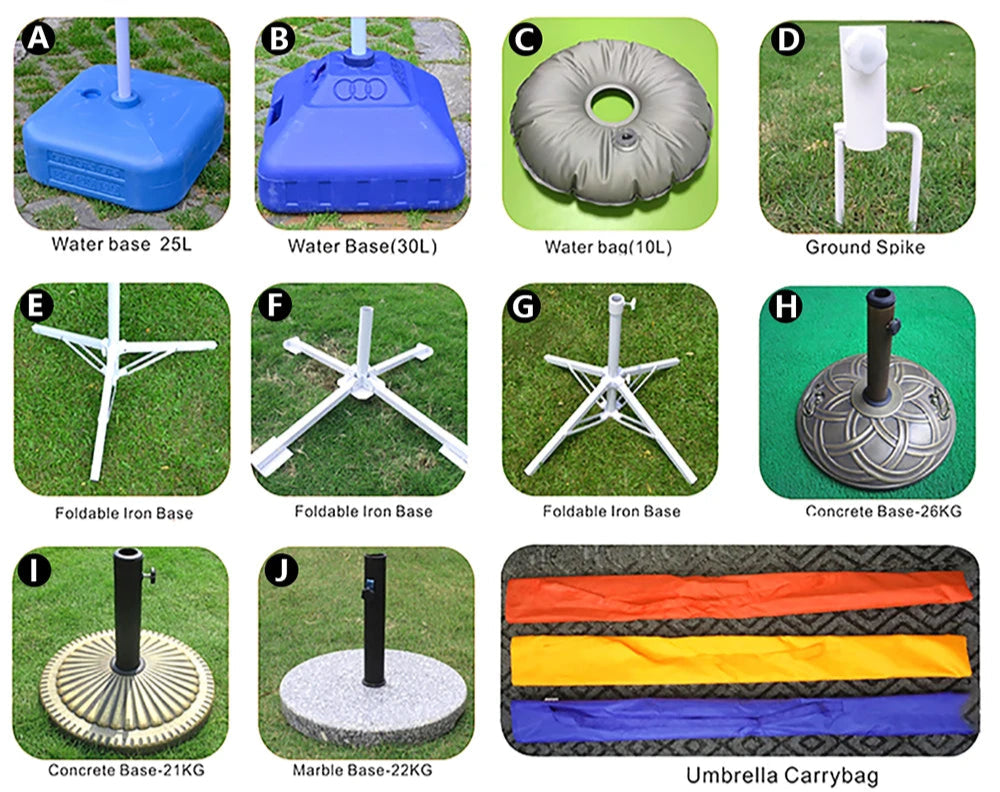 Draagbare opvouwbare parasol - op maat gemaakt en duurzaam