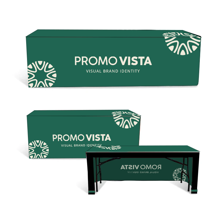 Custom Fitted Table Cloth with Logo – Sleek, Durable & Professional