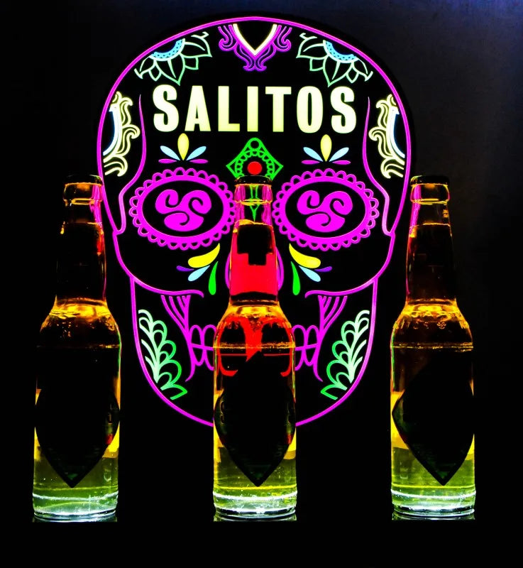 Custom Bottle Glorifier Back Bar Display with LED Lights