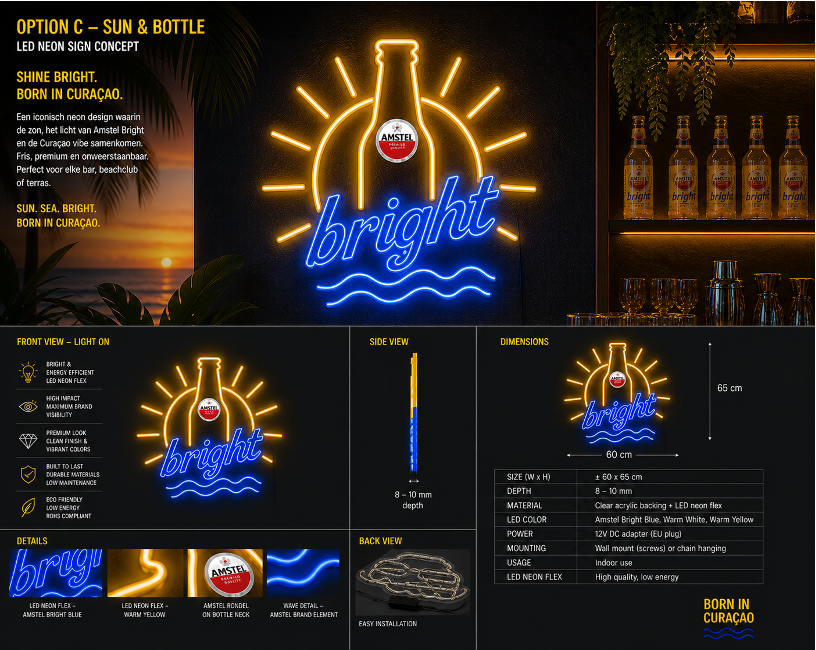 Neon Sign Sun - Amstel Bright