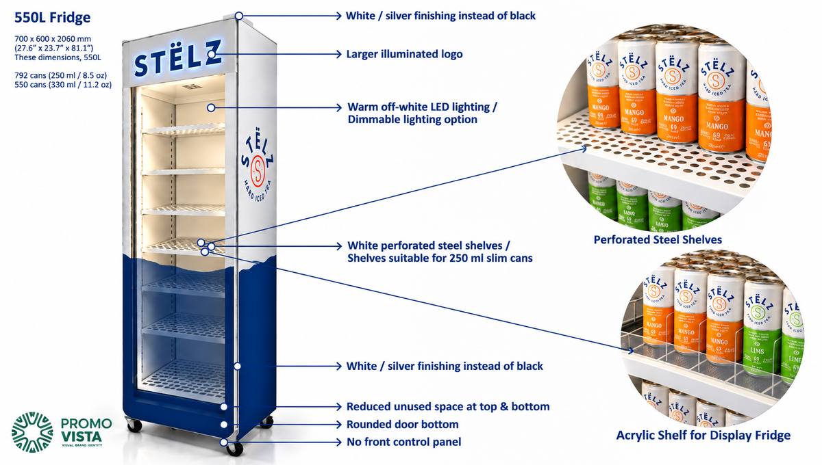 Quote: Stelz 550L Stainless Steel Display Chiller (700×690×2060 mm)