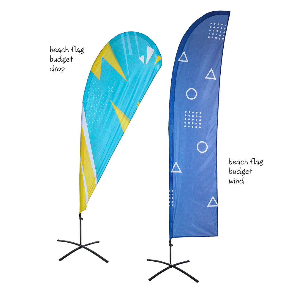 Custom Printed Beach Flag Budget with fiber glass Large