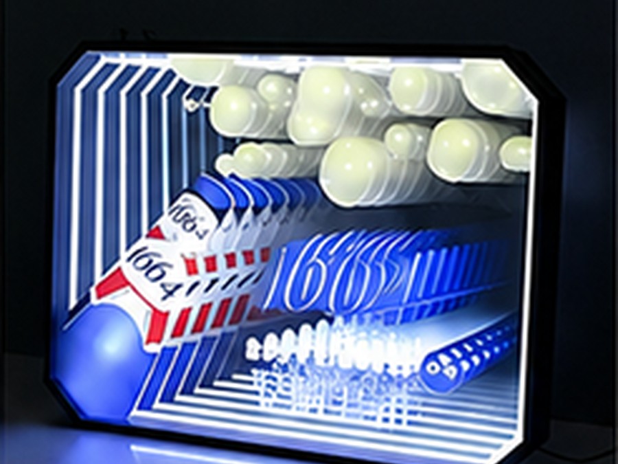 Ultra-thin LED sign with illuminated logo - additional view