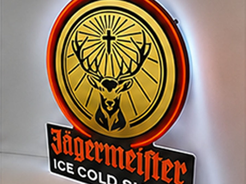 Ultra-thin LED sign with illuminated logo