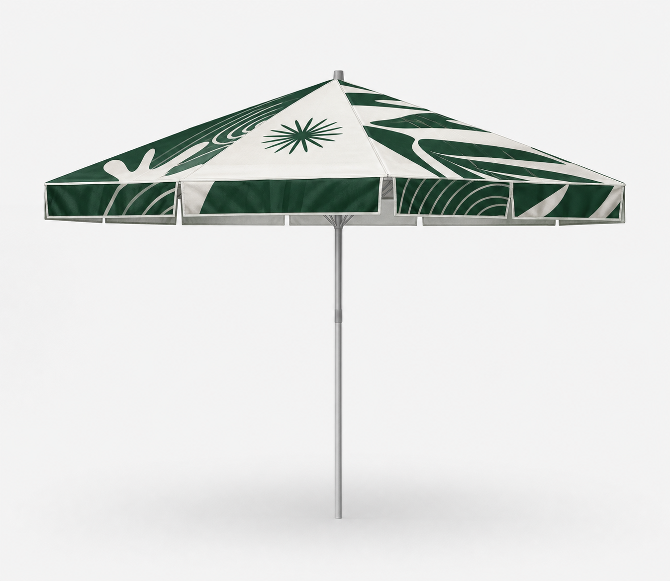 Product accurate custom printed bar parasol with frills mockup