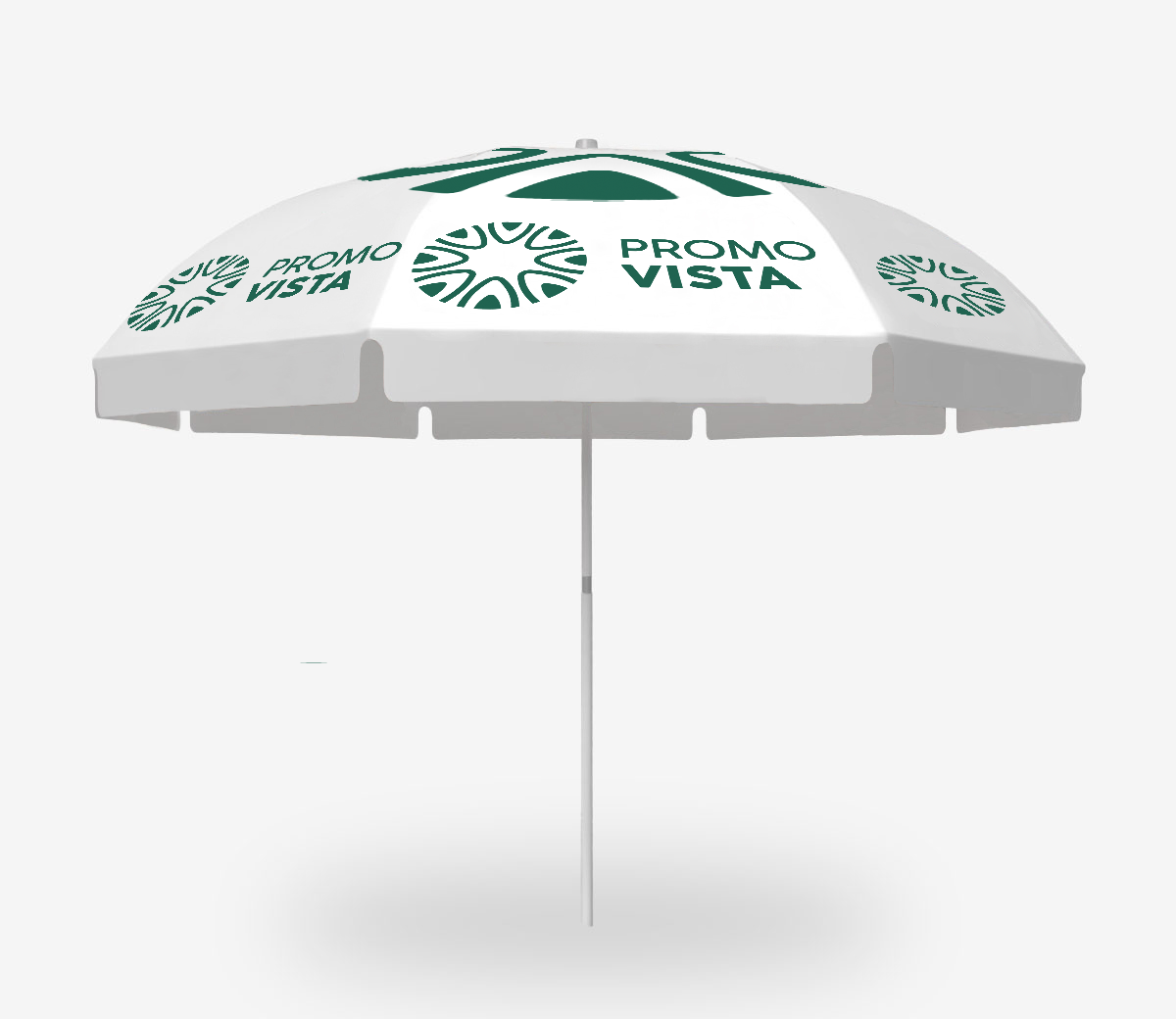 Custom printed beach parasol with logo and frills