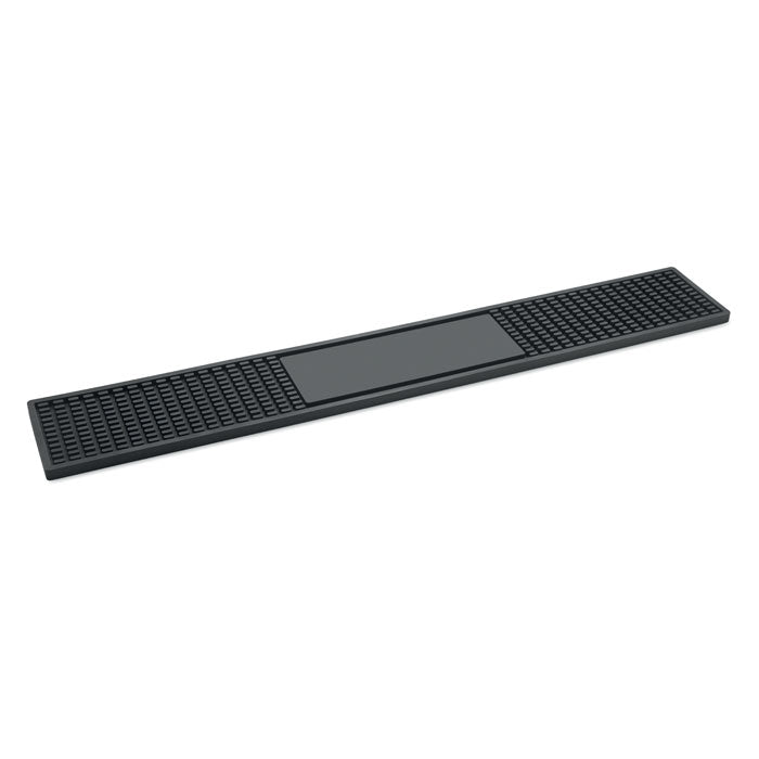 Custom printed PVC bar runner mat 60 x 9 cm in black, unbranded