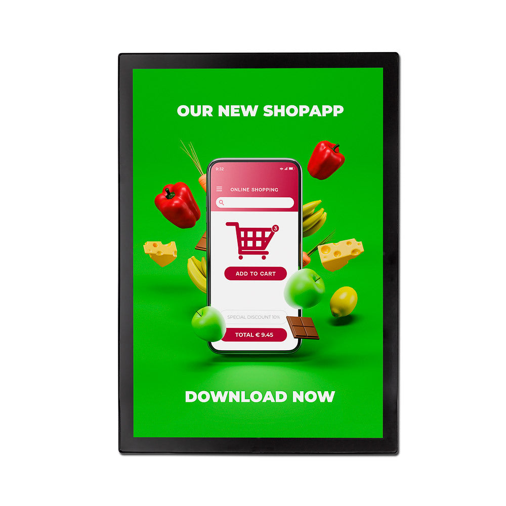 Custom Printed Magnetic Poster Frame Slim A2 Black
