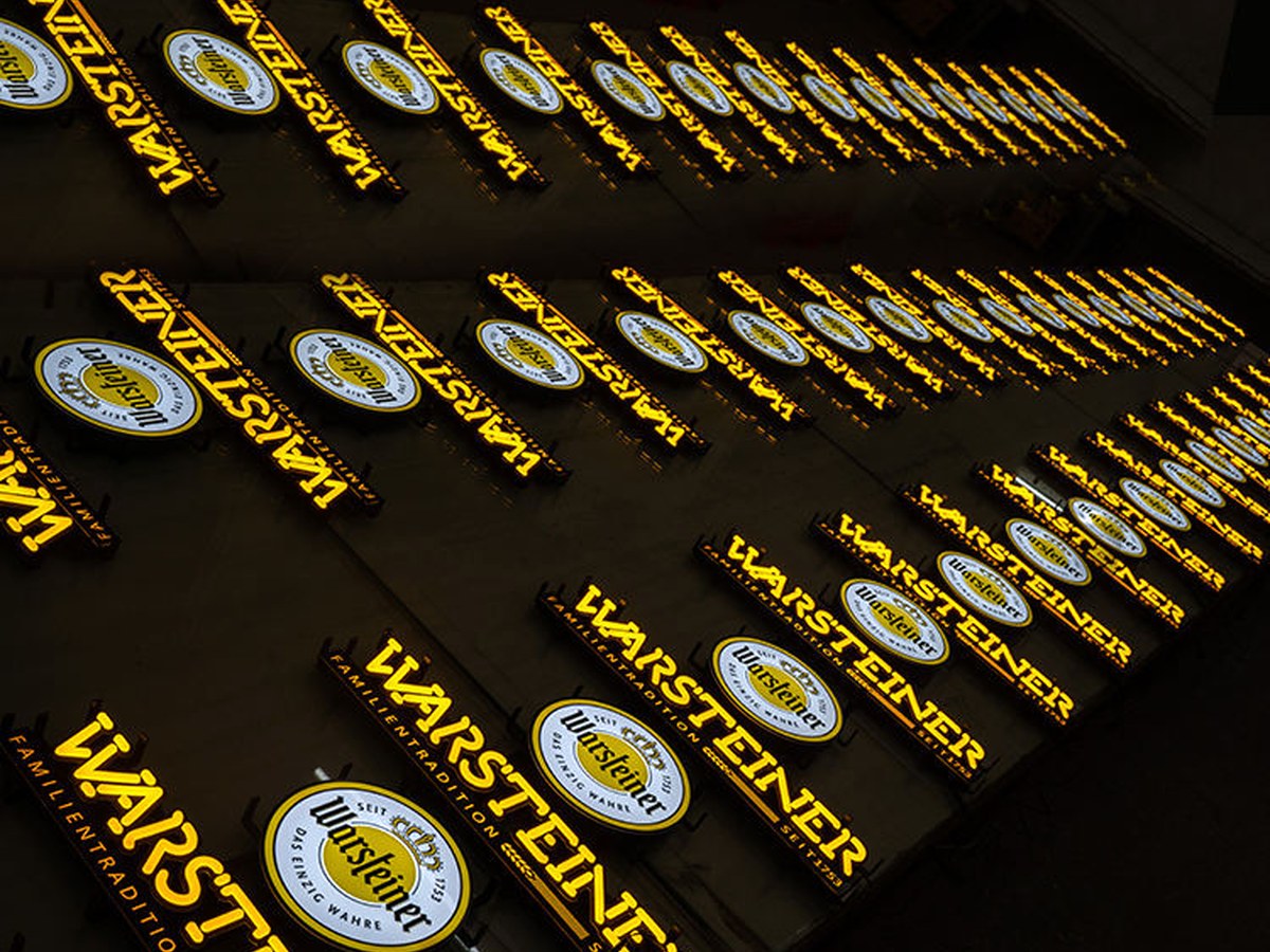 Ultra-thin LED sign with illuminated logo - additional view