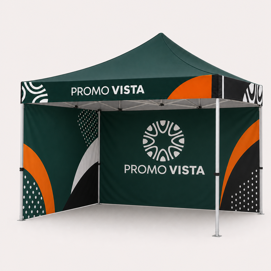 Promo Vista 3 x 4.5 m event tent with printed roof and three printed walls