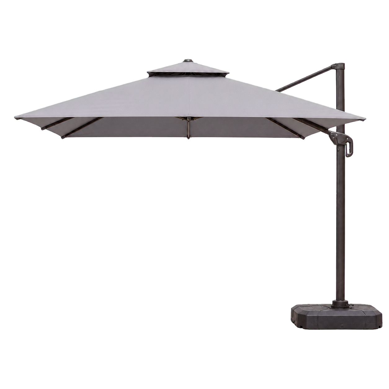 Basic cantilever parasol 3 m wide by 4 m projection on a transparent background