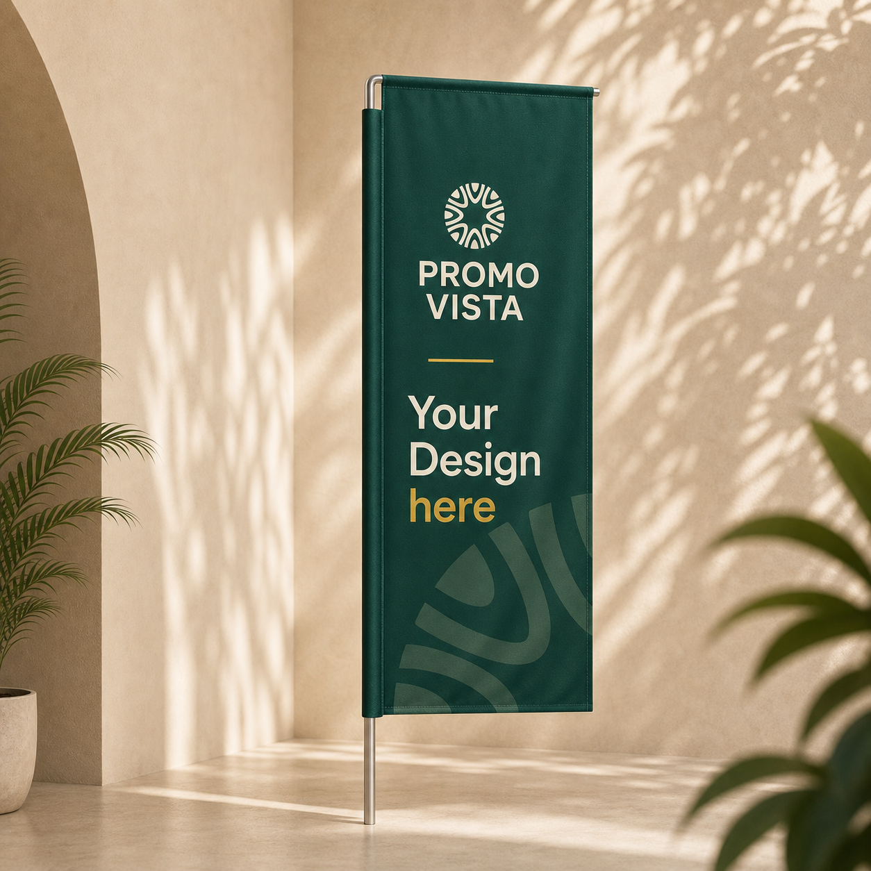 Custom Printed Double-Sided Premium Square Beach Flag with Logo - Premium Square beach flag