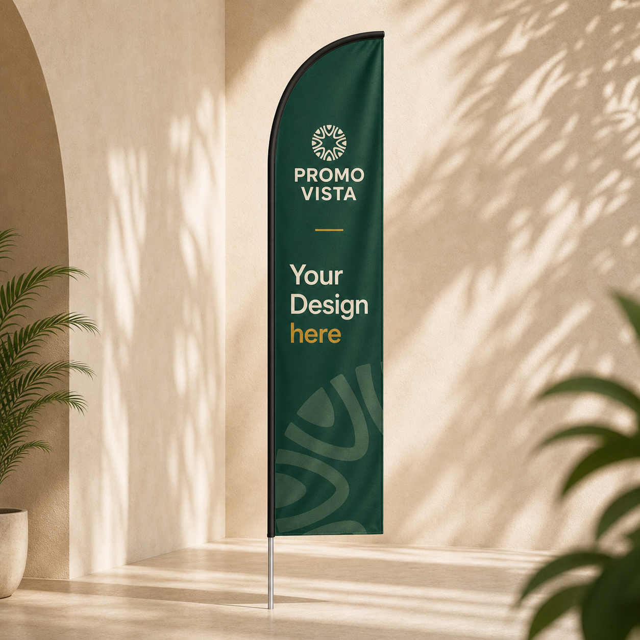 Custom Printed Feather Beach Flag with Logo - Feather beach flag