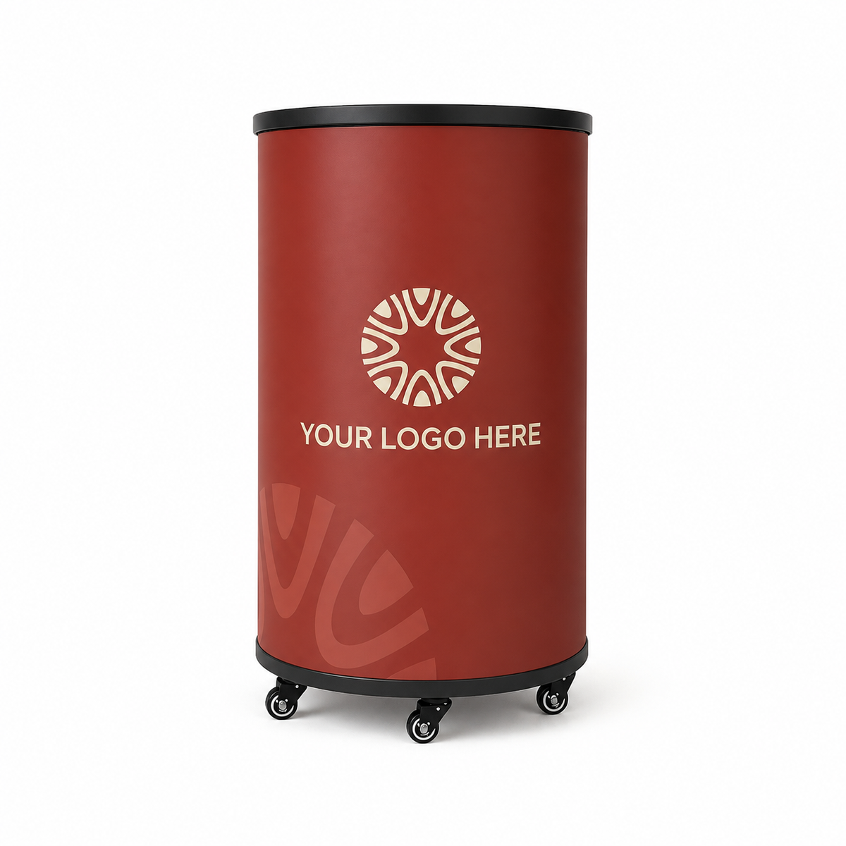 Branded Barrel Can Cooler 65L – custom branding example