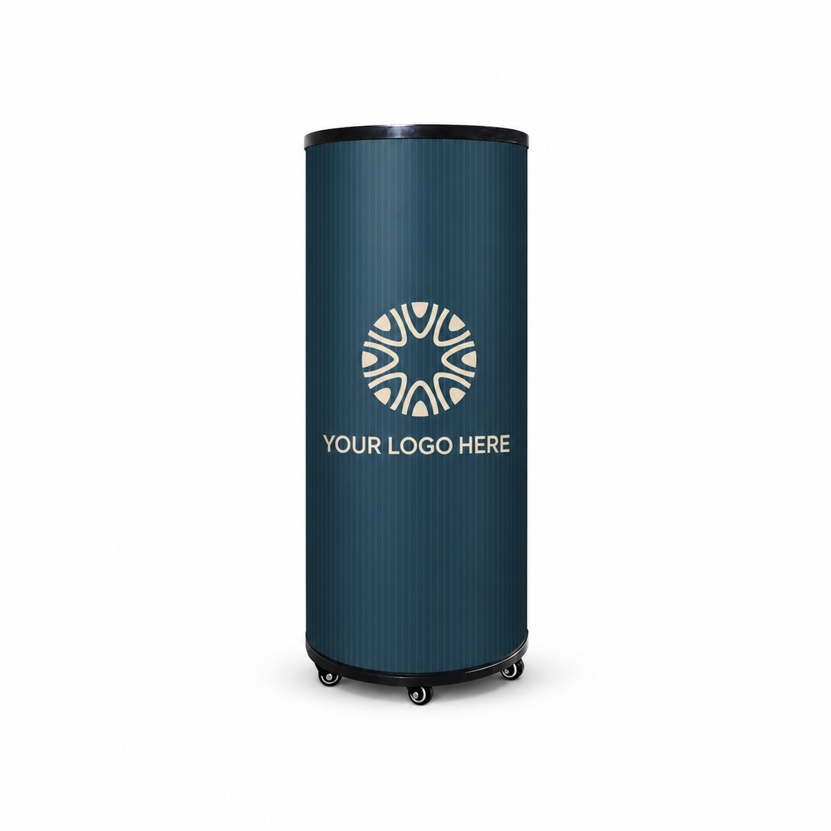 Branded Barrel Can Cooler 77L – custom branding example