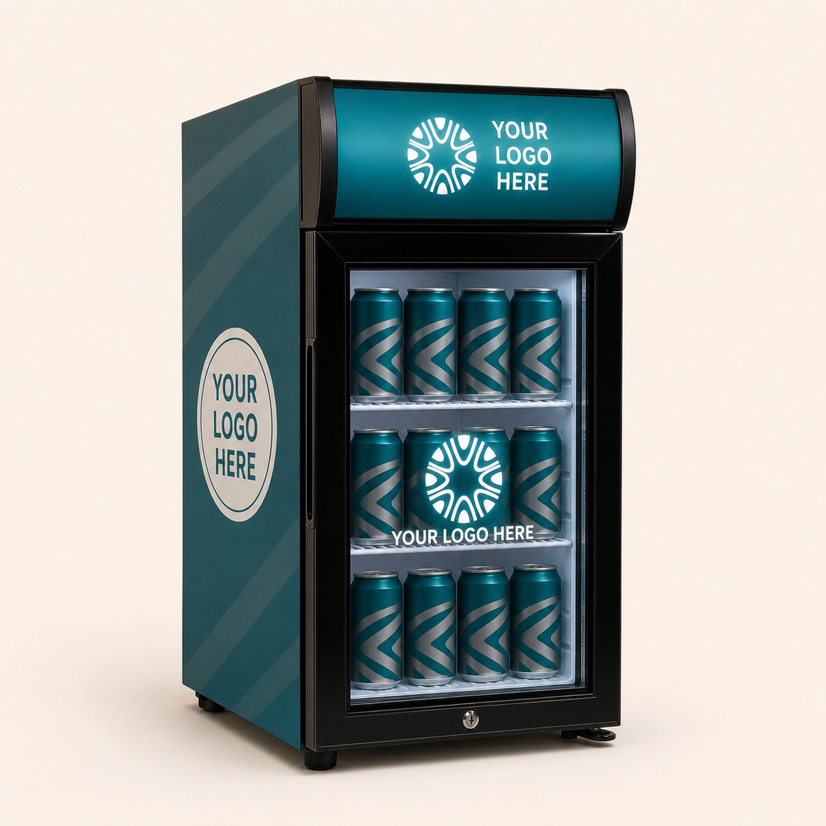 Branded Countertop Display Fridge 21L – custom branding example