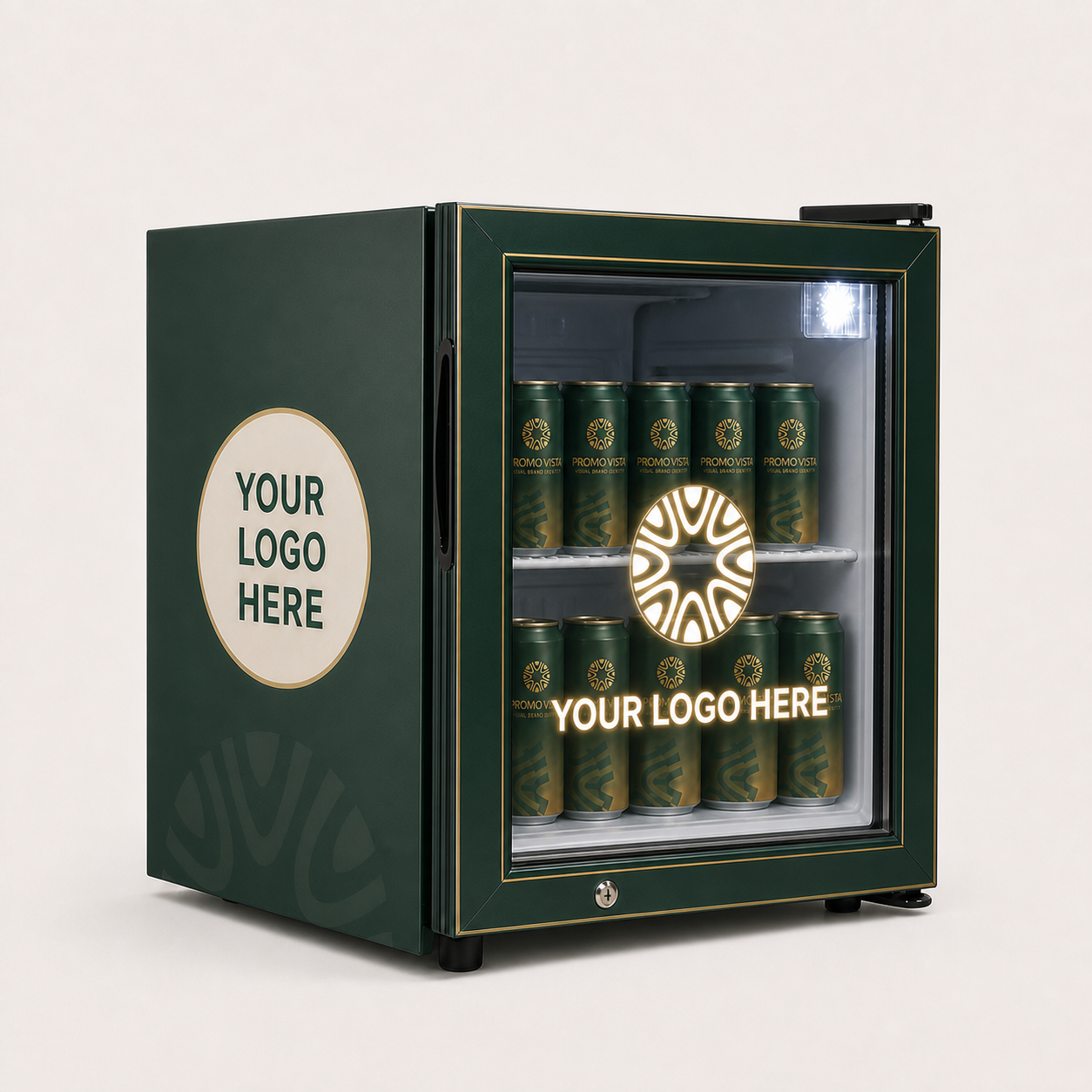Branded Countertop Display Fridge 52L – custom branding example