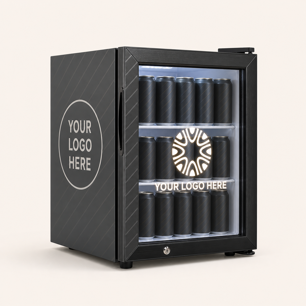 Branded Countertop Display Fridge 35L – custom branding example