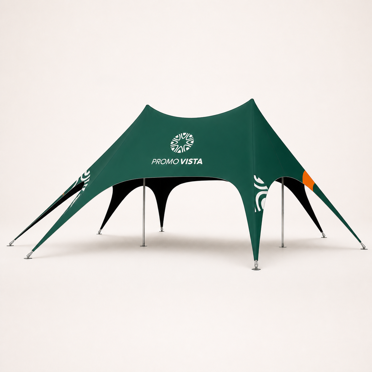 Promo Vista custom printed double-peak spider star event tent