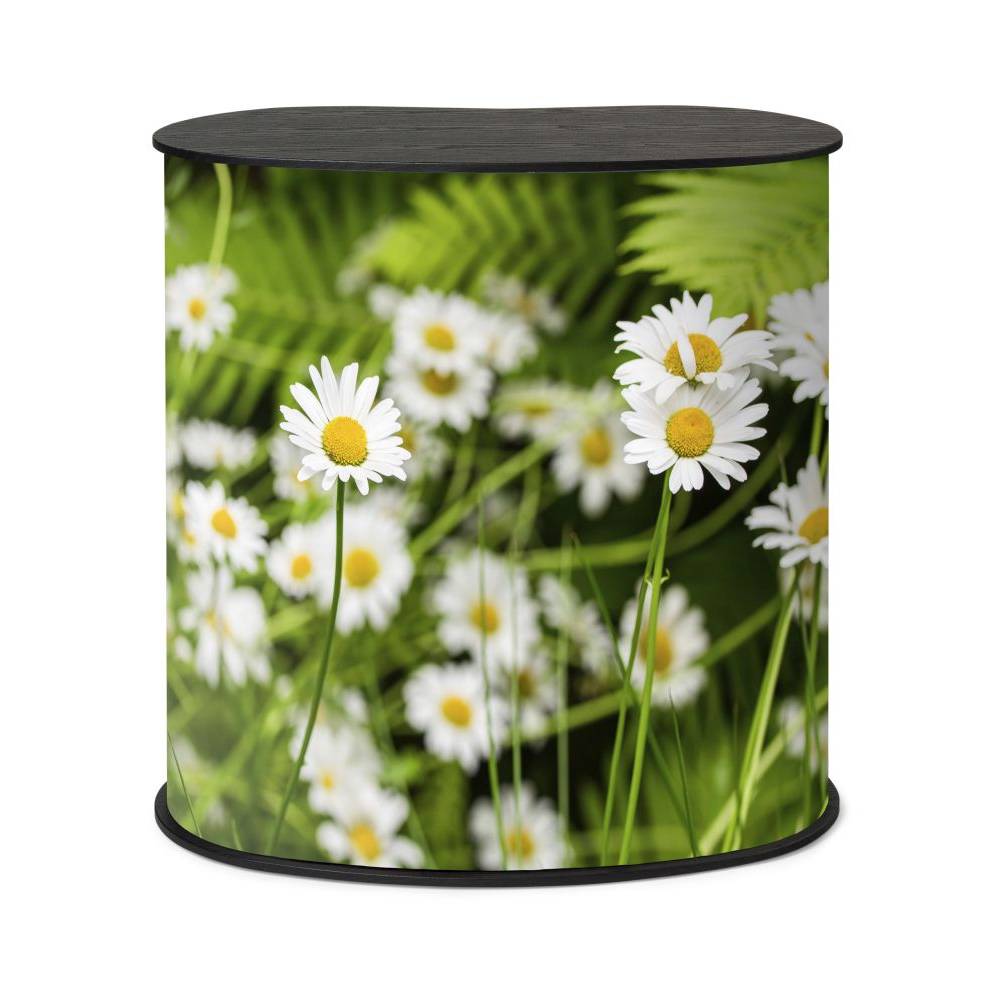 Compact portable promotional counter with full-colour wrap
