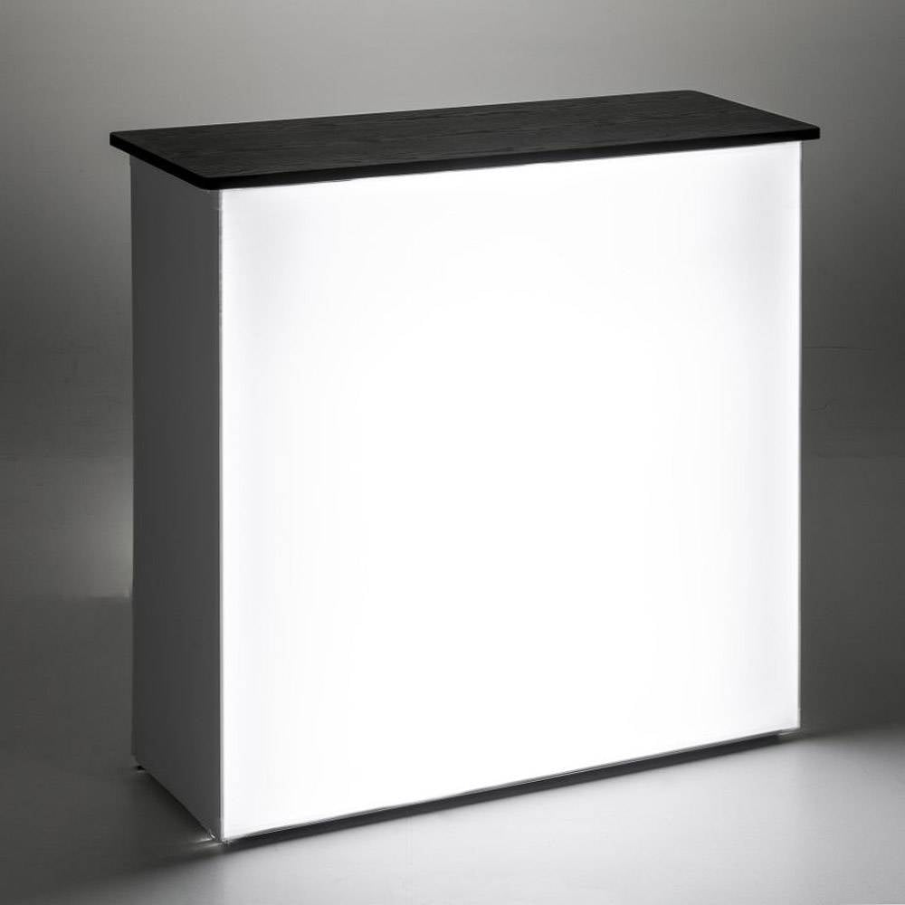 Illuminated front panel of the SEG exhibition counter