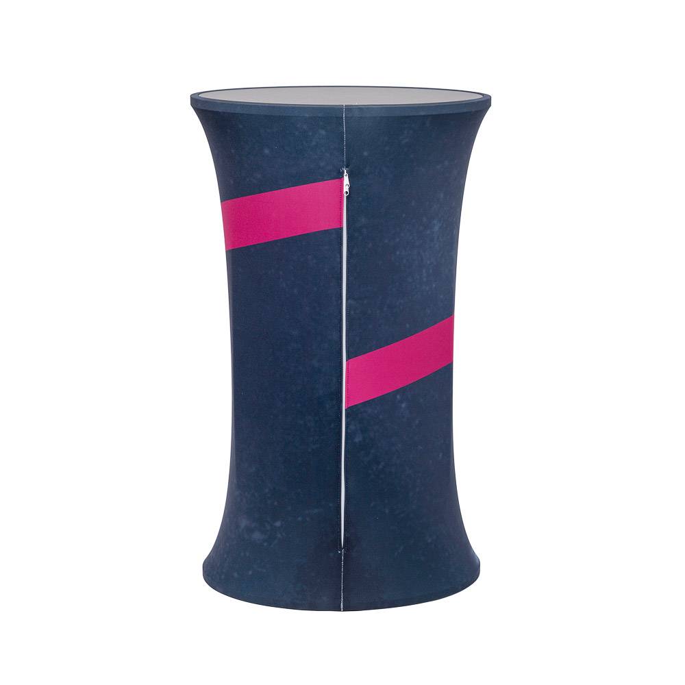 Rear zip closure of the printed oval fabric counter