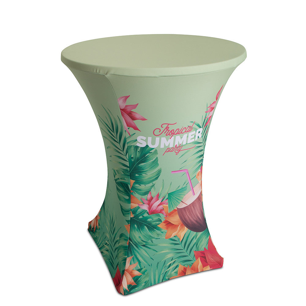 Custom Printed Stretch Cover for Round Standing Table – main