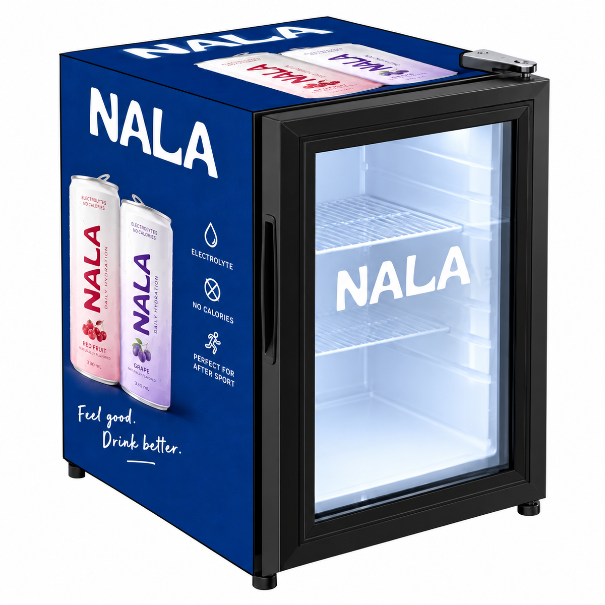 NALA Branded Countertop Glass Door Beverage Cooler 35L