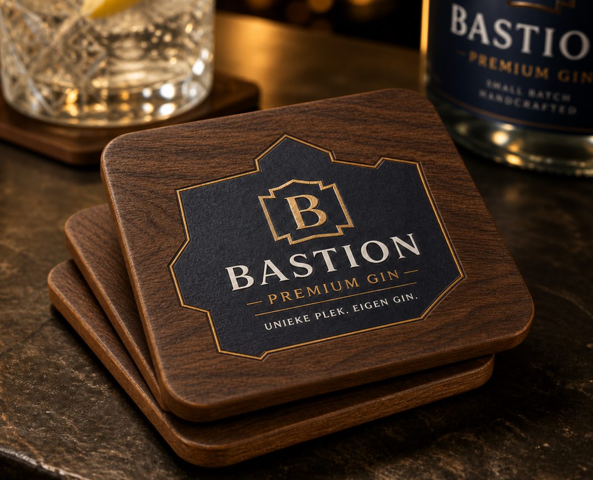 Bastion Wooden Coaster Bamboo with walnut-look 1