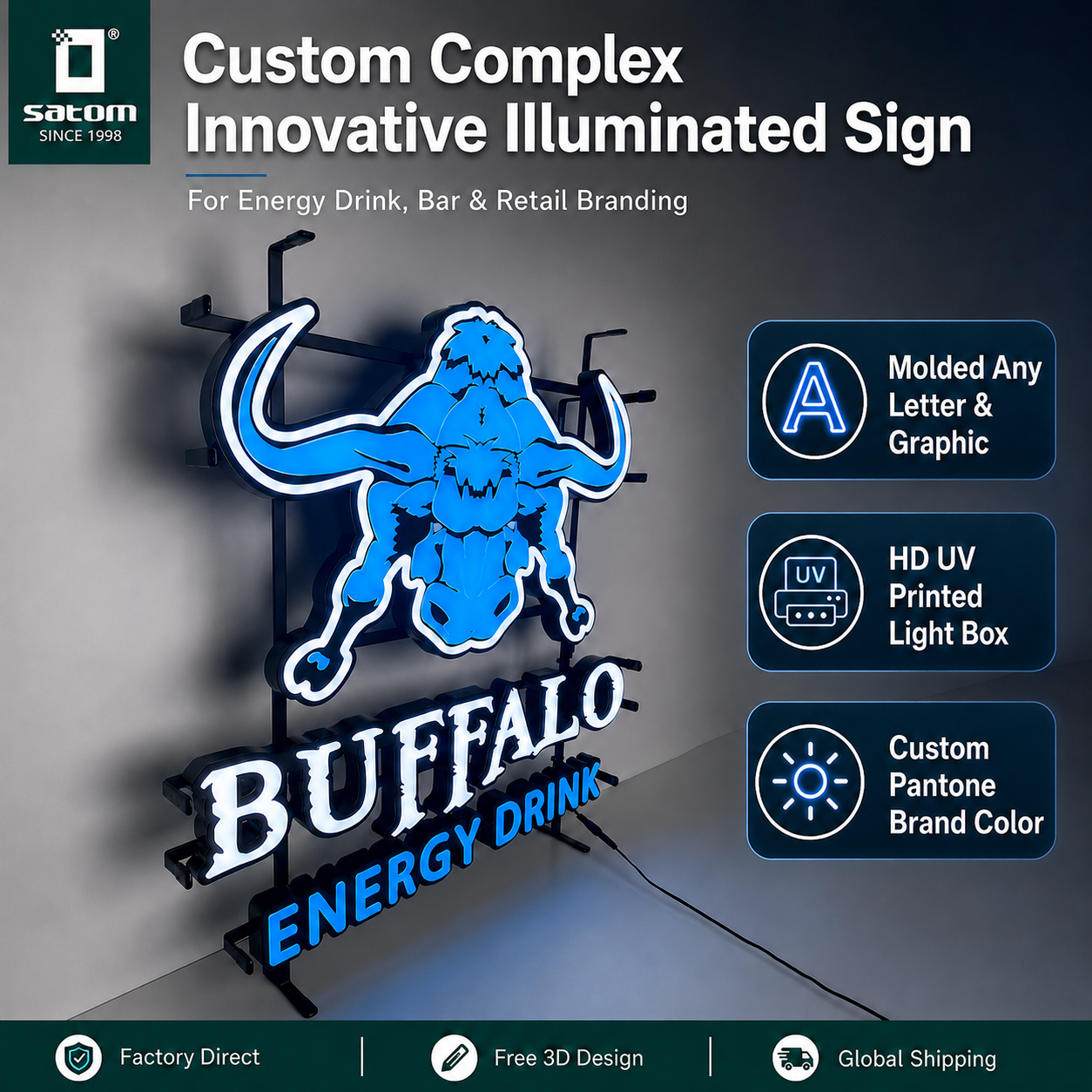 Custom LED letters sign for logo and wall branding - additional view