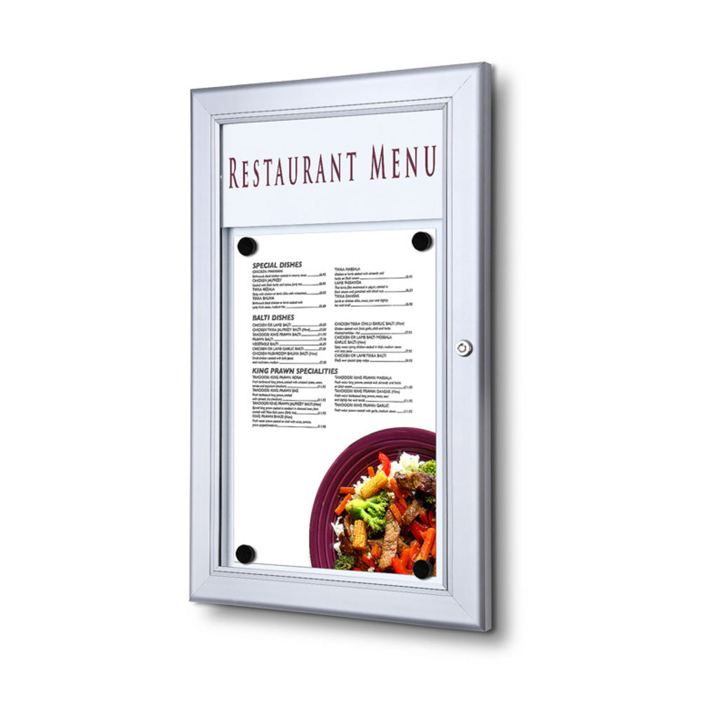 Custom Printed Outdoor Menu Case Non-Illuminated With Logo Panel Portrait 1x A4