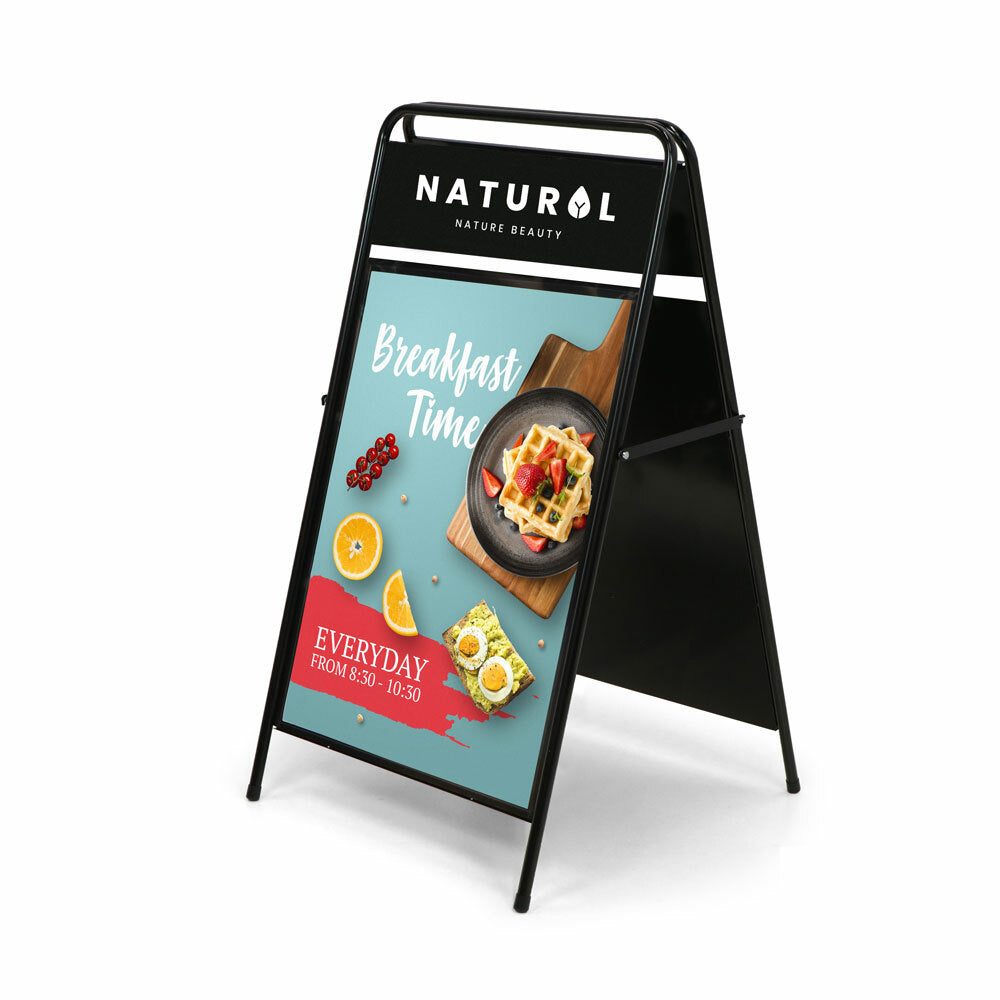Custom Printed A-Board Elegant Steel with Logo Panel A1