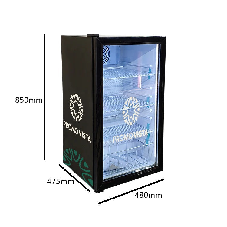 Branded Counter Top Cooler – Customizable Display Fridge (480x475x859 mm), Capacity 98L