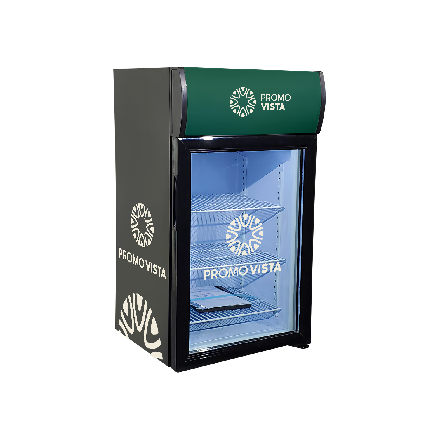 Branded Counter Top Cooler – Customizable Display Fridge (460x460x838 mm), Capacity 68L