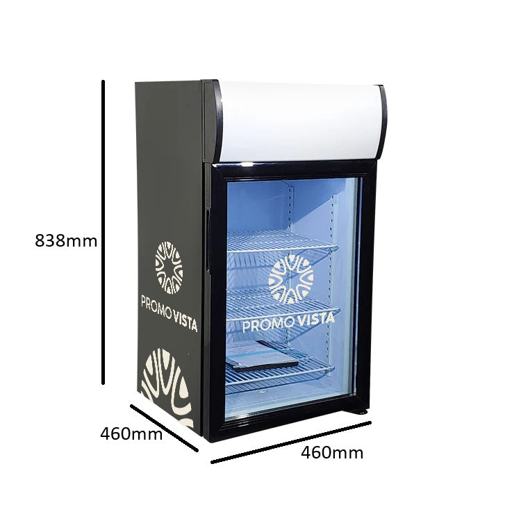 Branded Counter Top Cooler – Customizable Display Fridge (460x460x838 mm), Capacity 68L