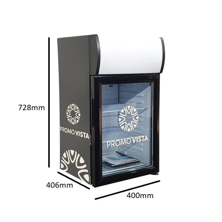 Branded Counter Top Cooler – Customizable Display Fridge (400x406x728 mm), Capacity 40L