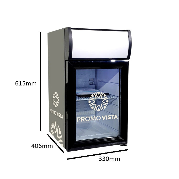 Branded Counter Top Cooler – Customizable Display Fridge (330x406x615 mm), Capacity 21L