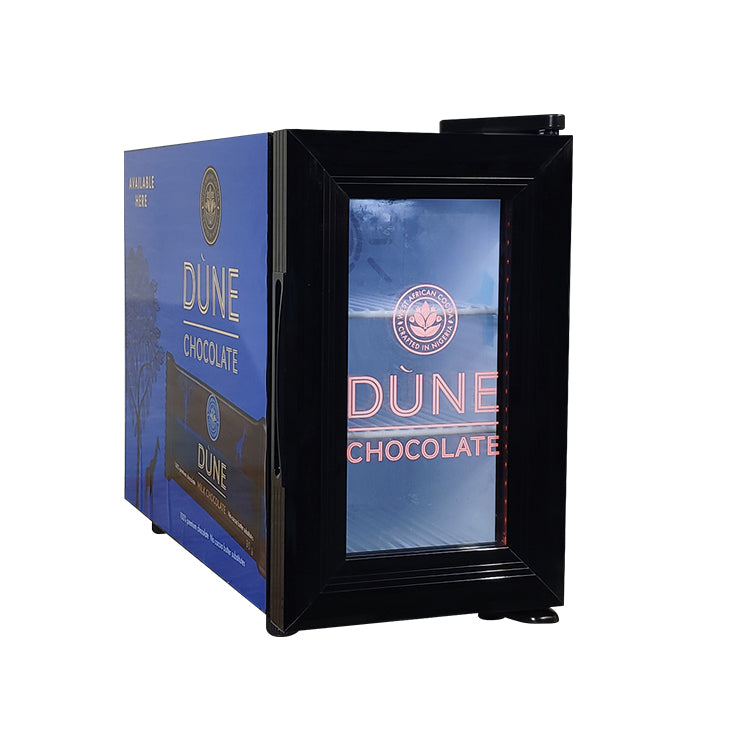 Branded livery example — 8L mini display cooler (Meisda SC08)