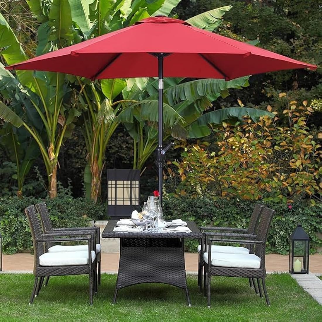 Large Outdoor Hand-Cranking Parasol – Waterproof & Custom Printed