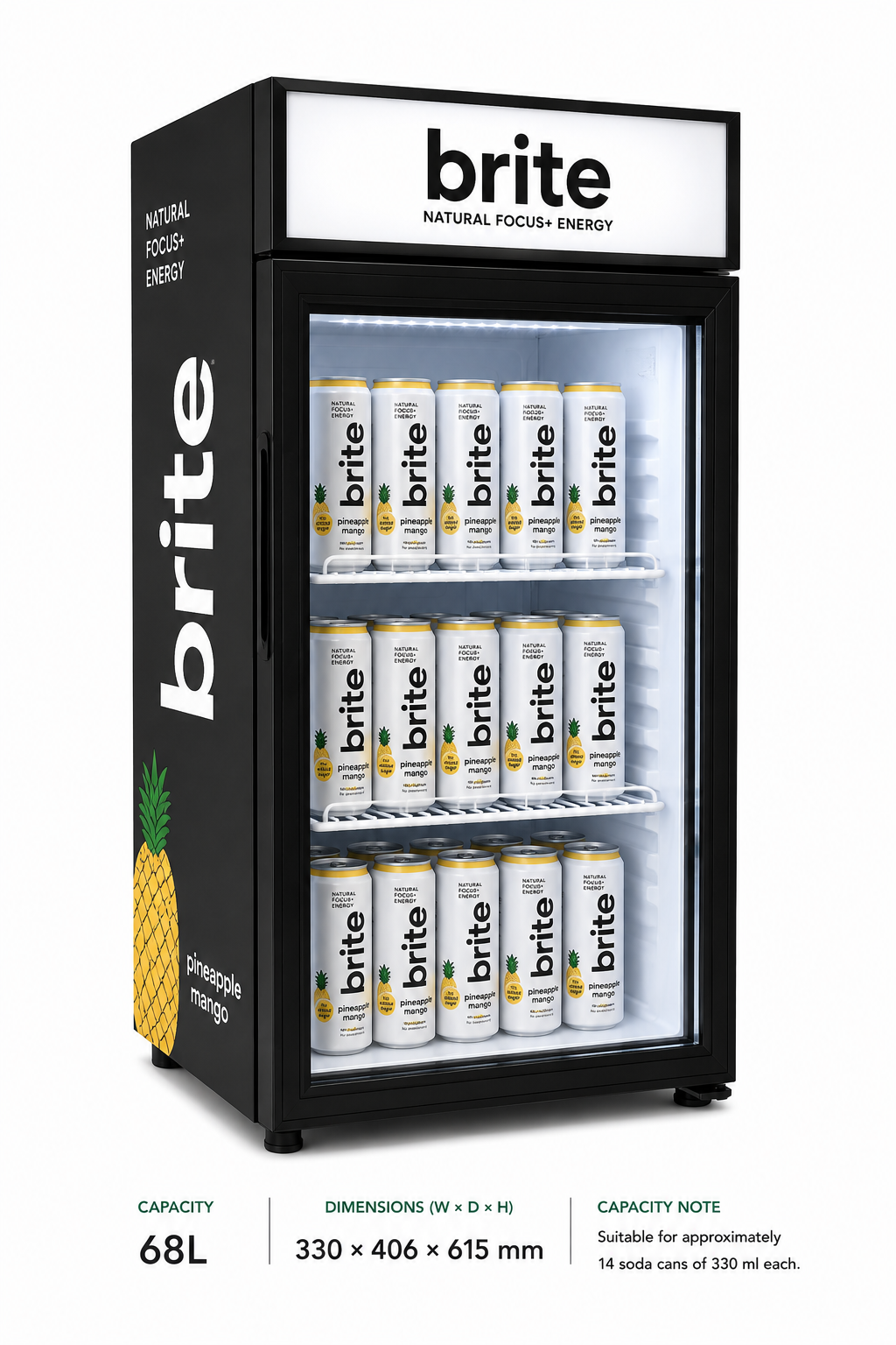 Quote: Brite Countertop Display Fridge 68L (463x470x840 mm)